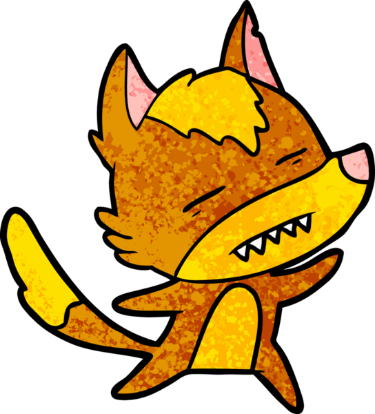 Bir insan tarafından çizilmiş tilki çizgi film karakteri