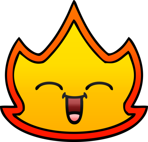 Bir insanın çizdiği ateşin gölgeli çizgi filmi.