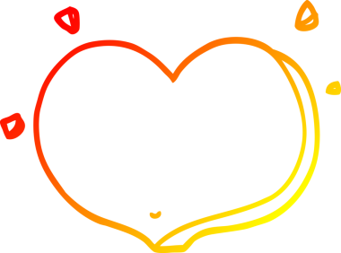 Bir insan tarafından çizilmiş bir aşk kalbinin sıcak çizgi çizimi.