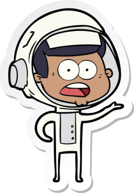 Bir insan tarafından çizilen bir karikatür çıkartması astronotu şaşırttı.