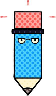 bir insan tarafından çizilmiş bir kalemin karikatürü.