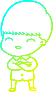 Bir insan tarafından çizilmiş mutlu çizgi film çocuğu çizimi.