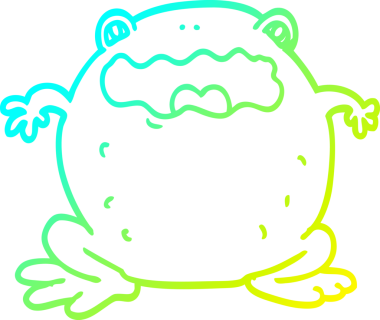 Bir insan tarafından çizilmiş soğuk çizgi karakurbağası çizimi.