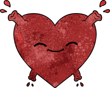 bir insan tarafından çizilmiş mutlu bir kalp.