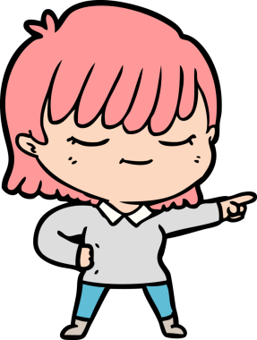 Bir insan tarafından çizilmiş karikatür kadın.