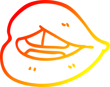 Bir insan tarafından çizilmiş mor dudakların sıcak çizgi çizimi