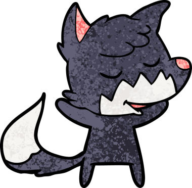 Bir insan tarafından çizilmiş dost canlısı çizgi film tilkisi