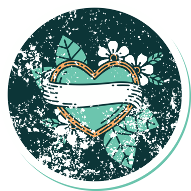 Bir insan tarafından çizilmiş kalp ve bayrağın sembolik depresif dövme şekli