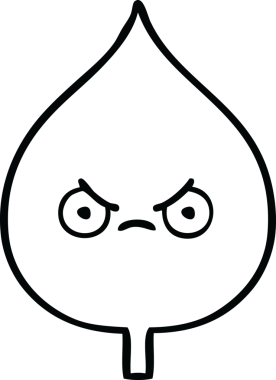 Bir insan tarafından çizilmiş dışavurumsal yaprağın çizgi çizimi