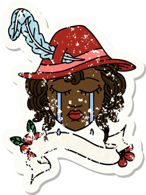 Retro Dövme Tarzı İnsan Ozan Karakteri Yüzü Bir İnsan Tarafından Çizildi