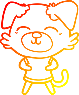 Bir insan tarafından çizilmiş çizgi film köpeğinin sıcak çizgi çizimi