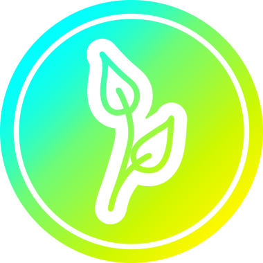 Bir insan tarafından çizilmiş doğal yaprak dairesel simgesi.