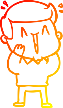 Bir insan tarafından çizilmiş, heyecanlı bir çizgi film çizimi.