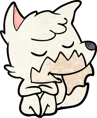 Bir insan tarafından çizilmiş dost canlısı çizgi film tilkisi