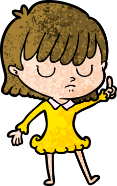 Bir insan tarafından çizilmiş karikatür kadın.