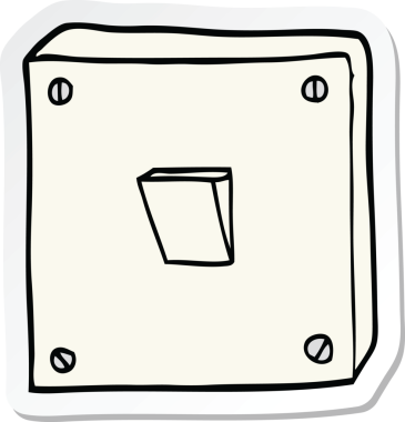 Bir insan tarafından çizilmiş çizgi film lambası etiketi.