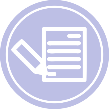 bir insan tarafından çizilmiş belge ve kalem dairesel simgesi