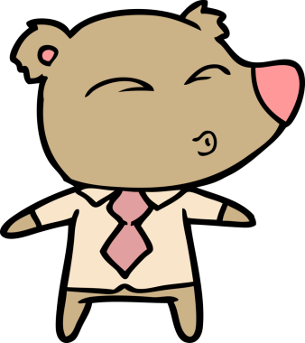 Bir insan tarafından çizilmiş bir çizgi film ıslık çalan ayı patronu.