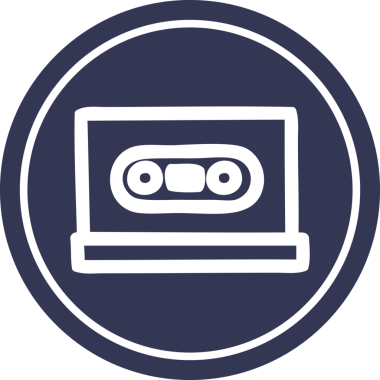 bir insan tarafından çizilmiş kaset bandı dairesel simgesi