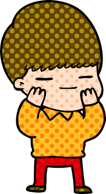 Bir insan tarafından çizilmiş kendini beğenmiş bir çocuk.