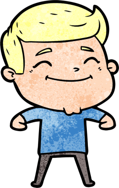 Bir insan tarafından çizilmiş mutlu çizgi film adamı.