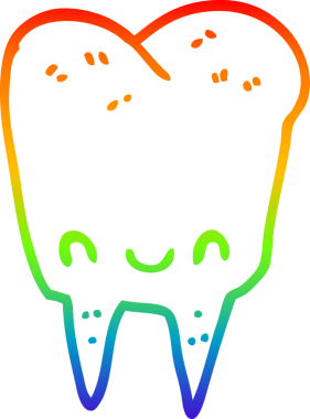 Bir insan tarafından çizilen çizgi film dişinin gradyan çizimi.