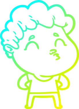 Bir insan tarafından çizilmiş soğuk çizgi film karakteri çizimi.