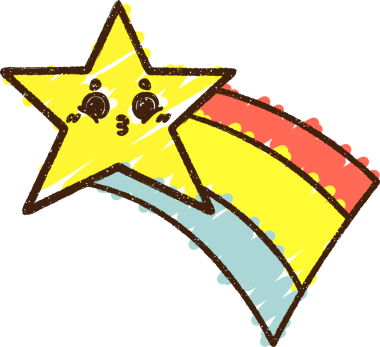 Bir insan tarafından çizilen Kayan Yıldız Tebeşiri