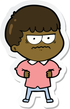 Bir insan tarafından çizilmiş bir karikatür çıkartması.