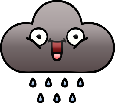 Bir insan tarafından çizilmiş fırtına yağmuru bulutunun gölgeli karikatürü