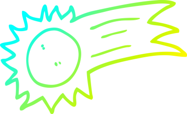 Bir insanın çizdiği uçan güneşin soğuk çizgi çizimi.