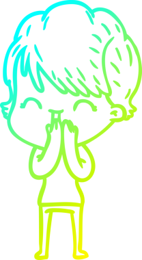 Bir insan tarafından çizilmiş gülen bir karikatür çizimi.