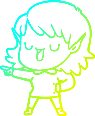 Bir insan tarafından çizilmiş soğuk gradyan çizgi çizimi.