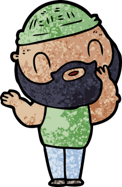 Bir insan tarafından çizilmiş sakallı bir adam.