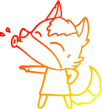 Bir insan tarafından çizilmiş, uluyan bir kurdun sıcak çizgi çizimi.