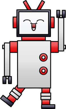 Bir insan tarafından çizilmiş bir robotun gölgelenmiş çizimi