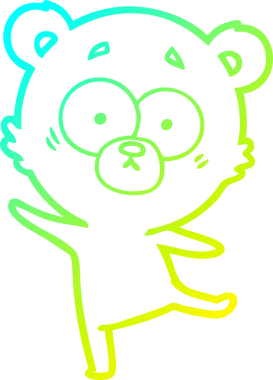 Bir insan tarafından çizilmiş kaygılı ayı karikatürünün soğuk gradyan çizimi