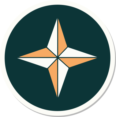 Bir insan tarafından çizilmiş geleneksel bir yıldız stiliyle dövme çıkartması.