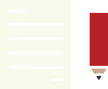 Bir insan tarafından çizilmiş kalem ve kağıdın düz renkli retro çizimi