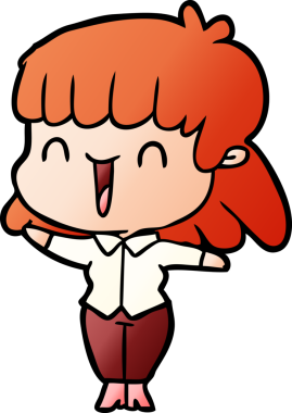 Bir insan tarafından çizilmiş karikatür kadın.