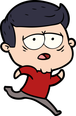 Bir insan tarafından çizilmiş yorgun bir adam.