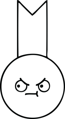 Bir insan tarafından çizilmiş altın madalyanın çizgi çizimi.