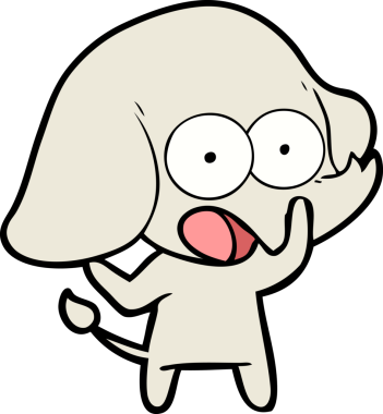 Bir insan tarafından çizilmiş şirin bir fil.