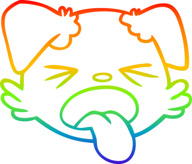 gökkuşağı gradyan çizgi çizimi bir insan tarafından çizilmiş bir köpek yüzü