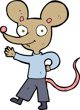 bir insan tarafından çizilmiş çizgi film faresi