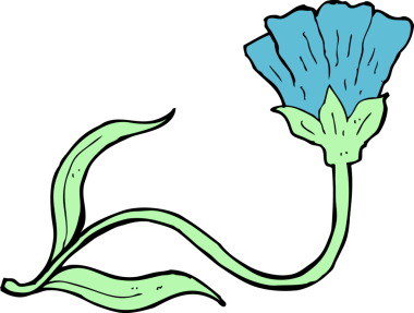 Bir insan tarafından çizilmiş karikatür çiçeği