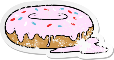 Bir insan tarafından çizilmiş karikatür çöreğinin sıkıntılı etiketi