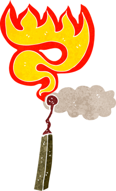 Bir insan tarafından çizilmiş karikatür yakma kibriti