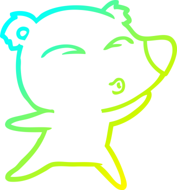 Bir insan tarafından çizilmiş ıslık çalan bir ayının soğuk çizgi çizimi.