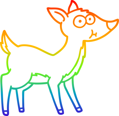 gökkuşağı gradyanı çizimi bir insan tarafından çizilmiş bir karikatür geyiği